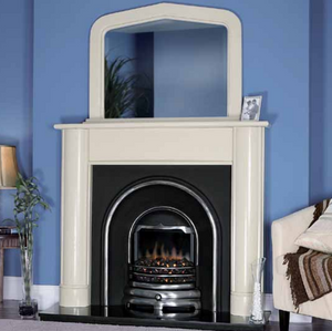Shaped Over Mantel Mirror - Choose between White or Ivory Pearl