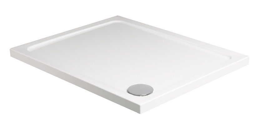 KRISTAL Low Profile Large Rectangle W760mm No Upstand No Anti Slip Shower Tray White & Waste - Choice of Size