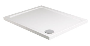 KRISTAL Low Profile Large Rectangle W760mm No Upstand No Anti Slip Shower Tray White & Waste - Choice of Size