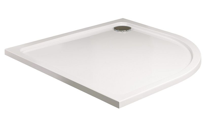 KRISTAL Low Profile Quadrant No Upstand No Anti Slip Shower Tray White & Waste - Choice of Size