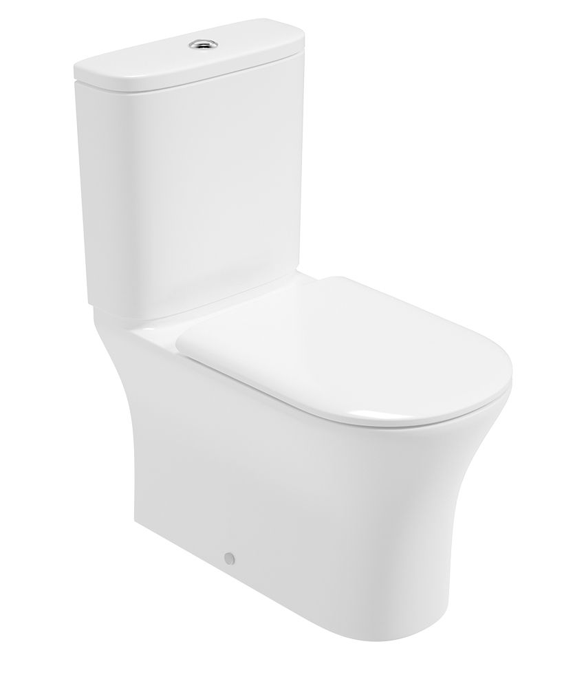 PENA Fully Shrouded Close Coupled Rimless Pan & Delta Soft Close Seat - Choice of Height -Flush Button Upgrade Available