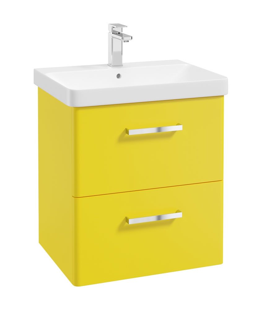 KORA Wall Hung 60cm 2 Drawer Vanity Unit - Choice of Colour - Choice of Handle