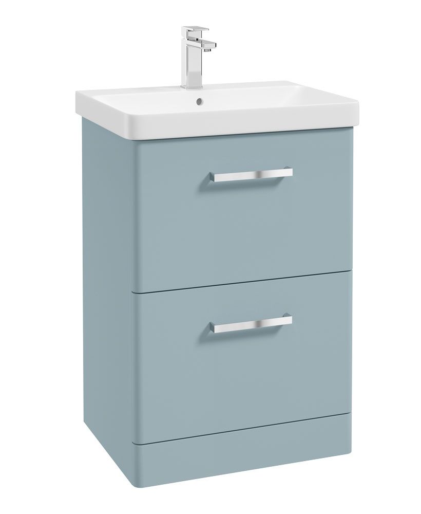 KORA Floorstanding 60cm 2 Drawer Vanity Unit - Choice of Colour - Choice of Handle