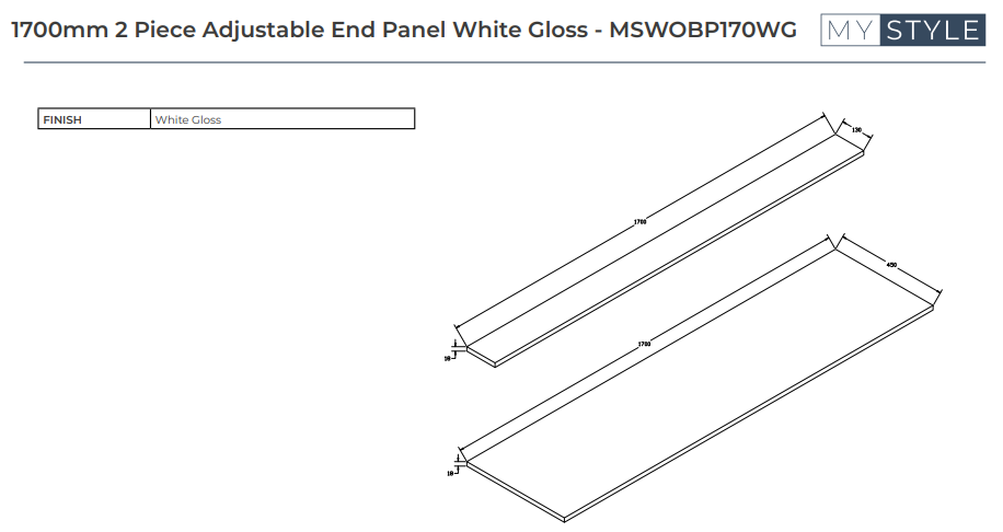 2 Piece Adjustable Wooden Bath Panels - Choice of Size