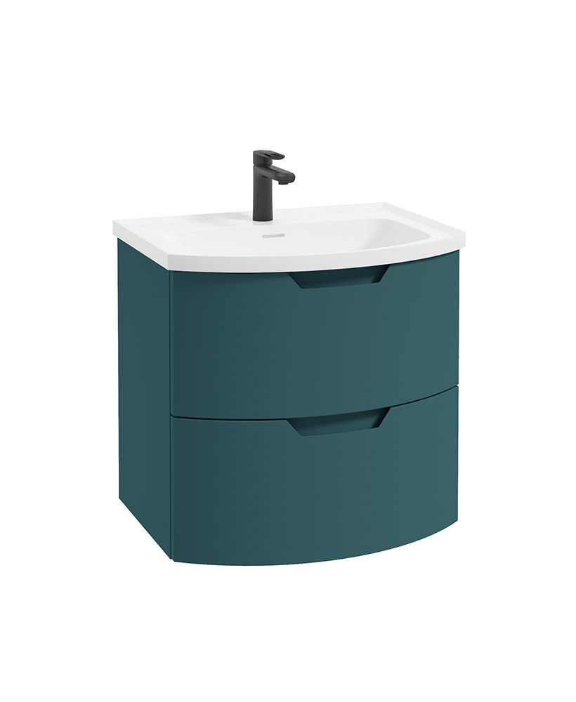 ARC Wall Hung 60cm 2 Drawer Vanity Unit - Matt Basin - Choice of Colour