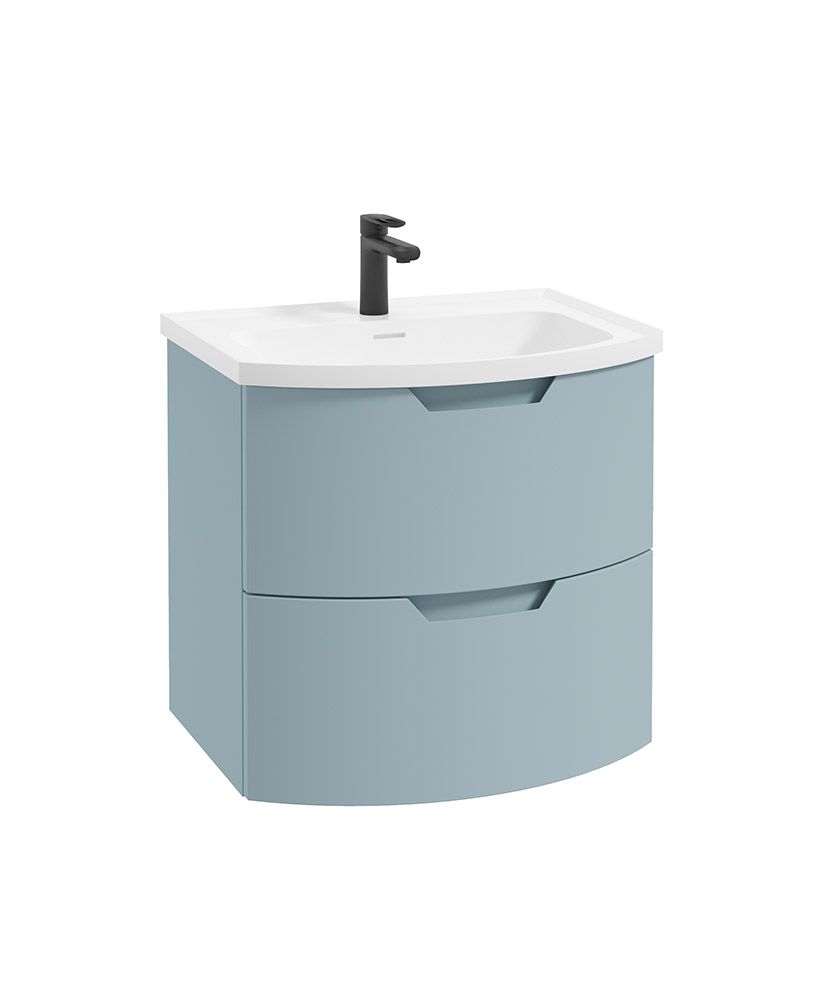 ARC Wall Hung 60cm 2 Drawer Vanity Unit - Matt Basin - Choice of Colour