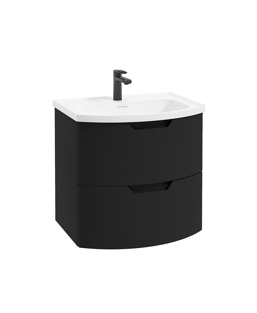 ARC Wall Hung 60cm 2 Drawer Vanity Unit - Matt Basin - Choice of Colour