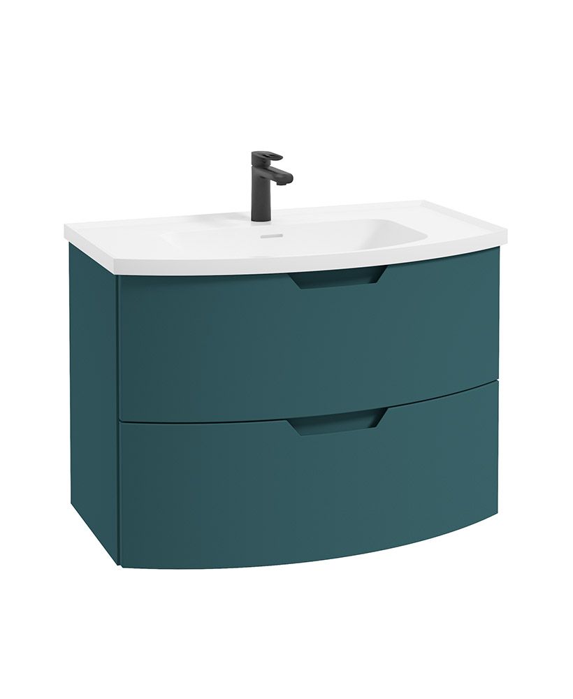 ARC Wall Hung 80cm 2 Drawer Vanity Unit - Matt Basin - Choice of Colour