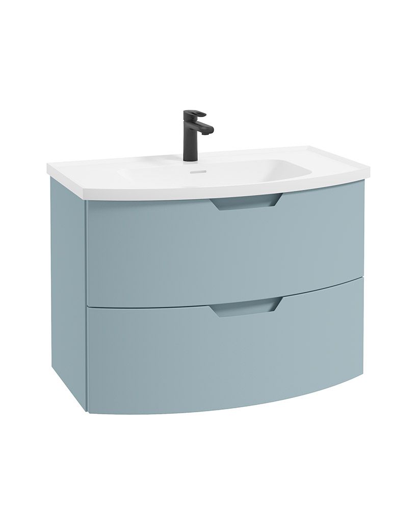 ARC Wall Hung 80cm 2 Drawer Vanity Unit - Matt Basin - Choice of Colour