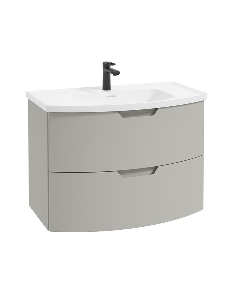 ARC Wall Hung 80cm 2 Drawer Vanity Unit - Matt Basin - Choice of Colour