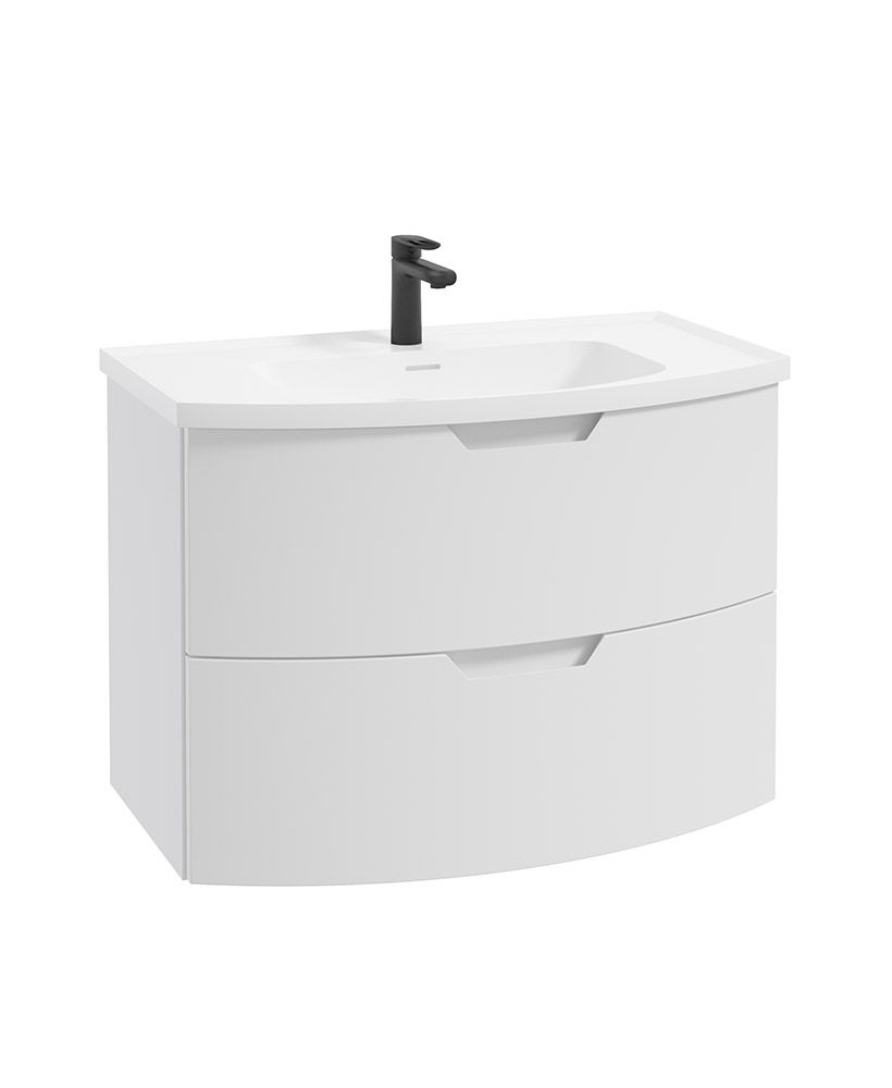ARC Wall Hung 80cm 2 Drawer Vanity Unit - Matt Basin - Choice of Colour