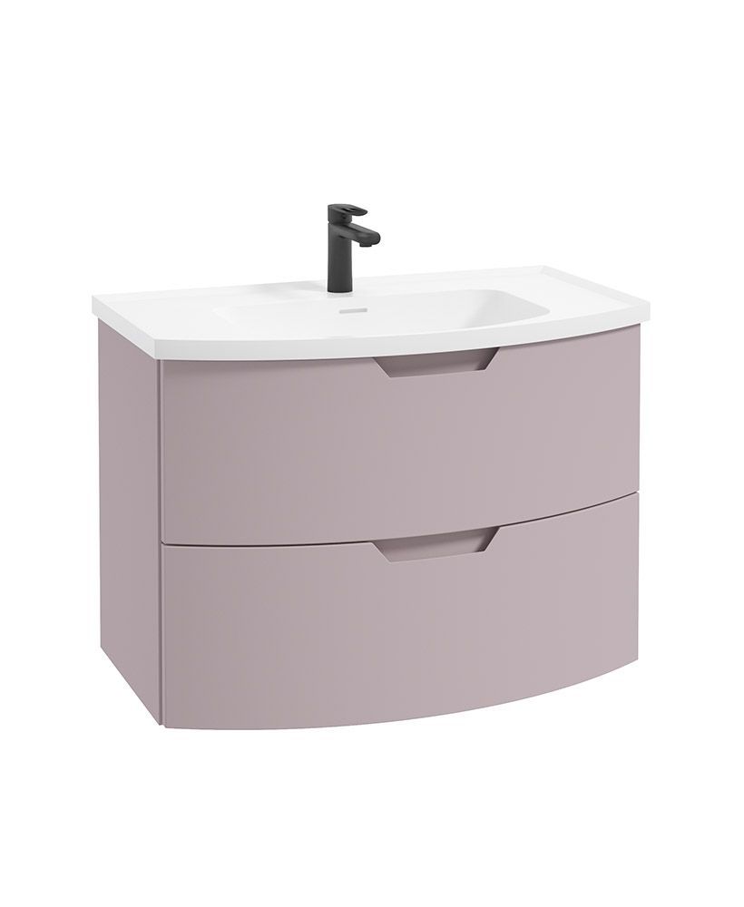 ARC Wall Hung 80cm 2 Drawer Vanity Unit - Matt Basin - Choice of Colour