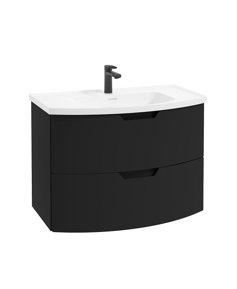 ARC Wall Hung 80cm 2 Drawer Vanity Unit - Matt Basin - Choice of Colour