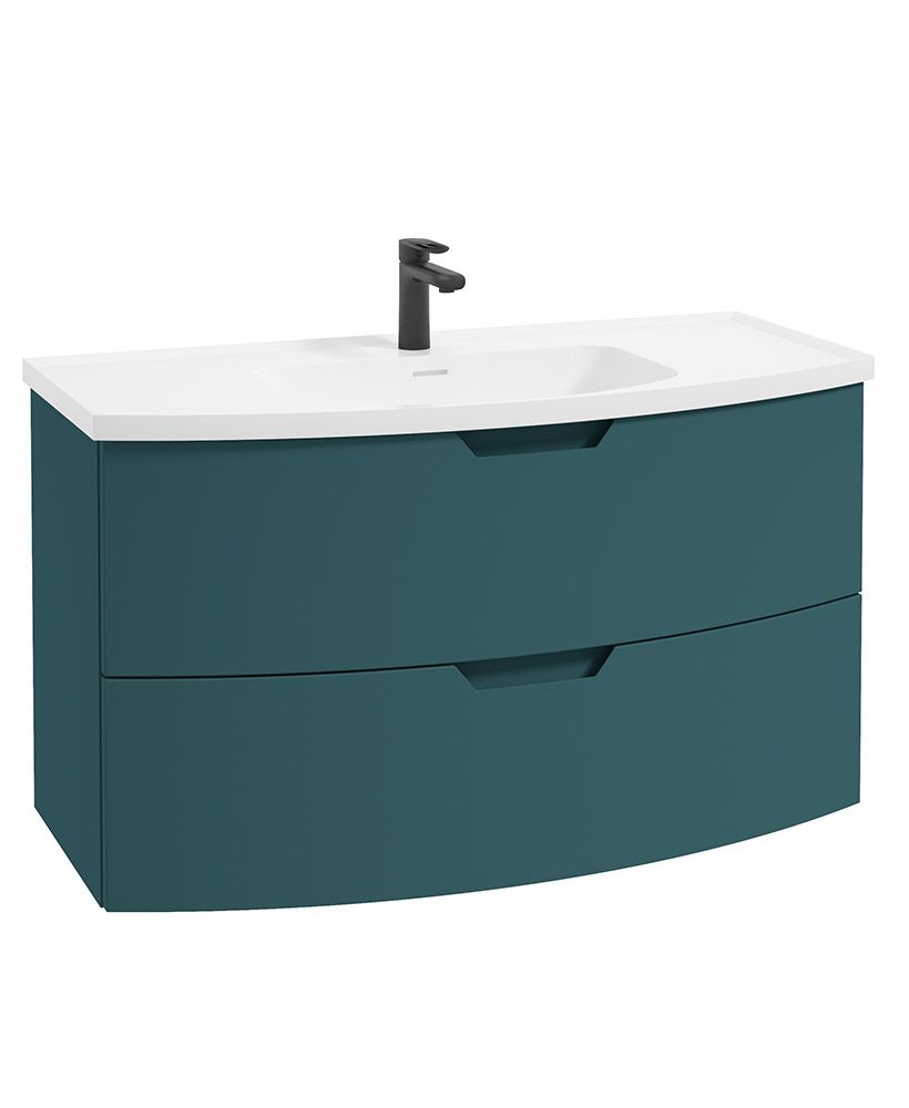 ARC Wall Hung 100cm 2 Drawer Vanity Unit - Matt Basin - Choice of Colour