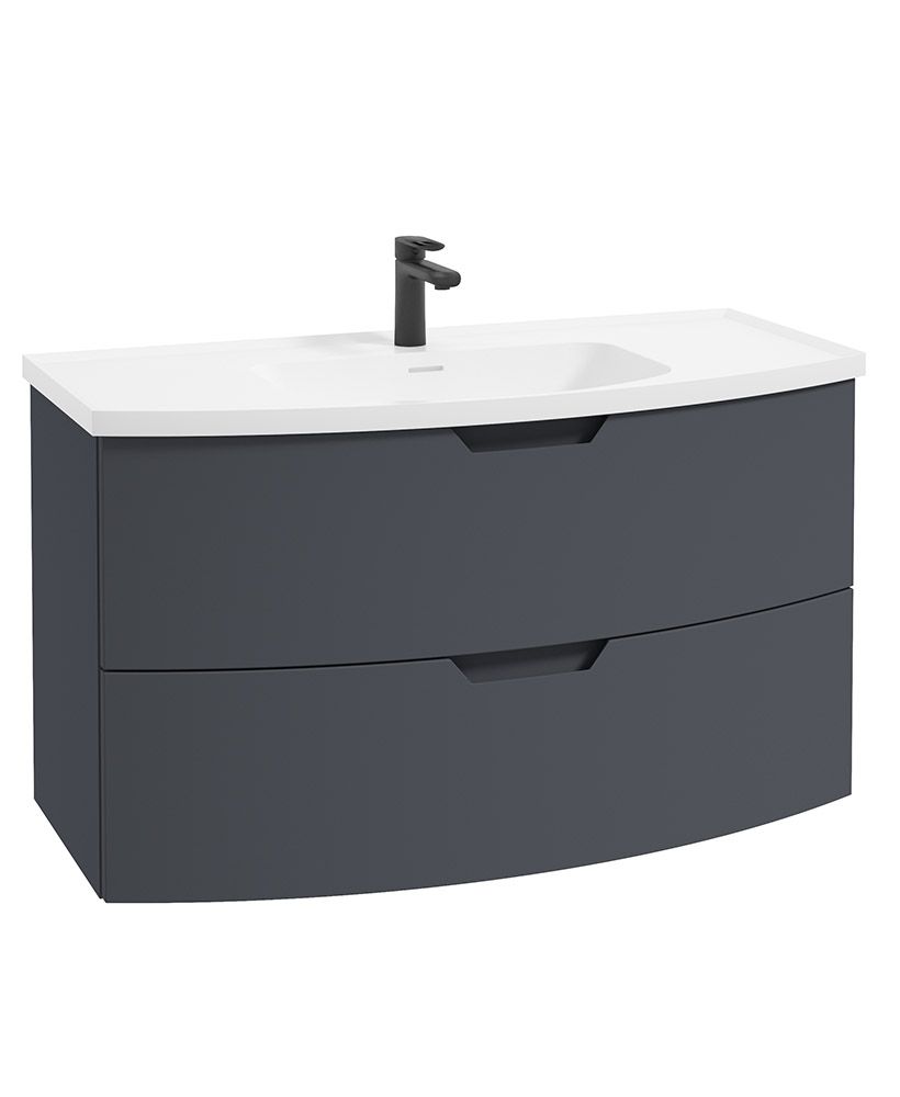 ARC Wall Hung 100cm 2 Drawer Vanity Unit - Matt Basin - Choice of Colour