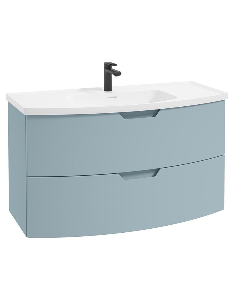 ARC Wall Hung 100cm 2 Drawer Vanity Unit - Matt Basin - Choice of Colour