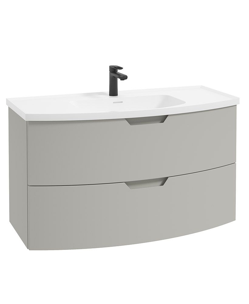 ARC Wall Hung 100cm 2 Drawer Vanity Unit - Matt Basin - Choice of Colour