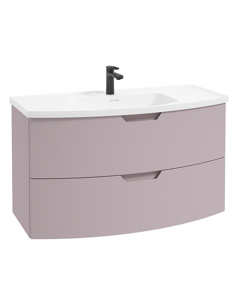 ARC Wall Hung 100cm 2 Drawer Vanity Unit - Matt Basin - Choice of Colour