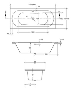 CLOVER Double Ended Bath White - Choice of Size