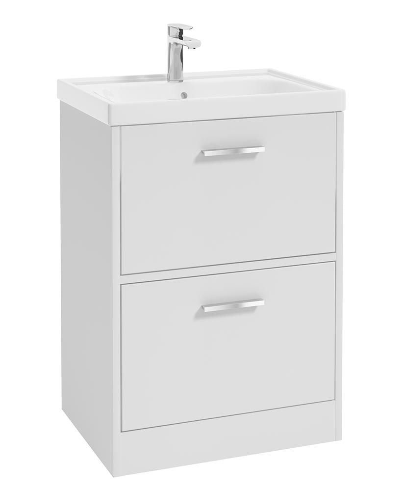 FINLAND Floorstanding 60cm Two Drawer Vanity Unit - Choice of Colour - Choice of Handle