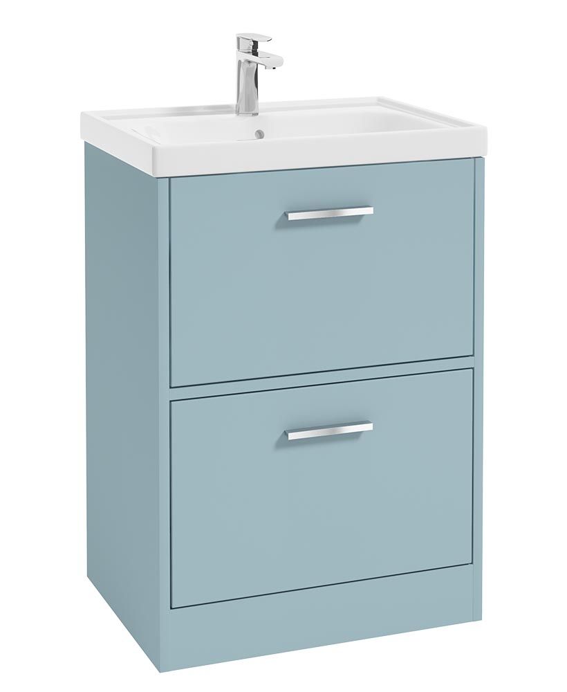 FINLAND Floorstanding 60cm Two Drawer Vanity Unit - Choice of Colour - Choice of Handle