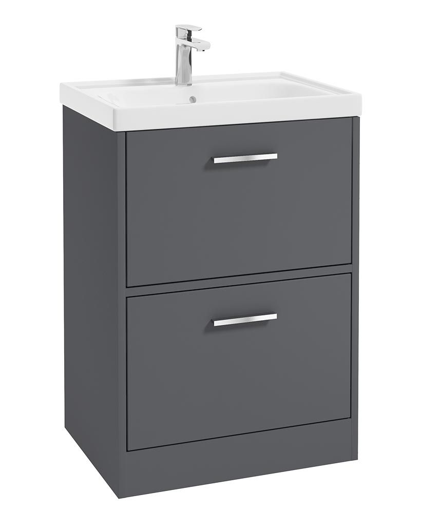 FINLAND Floorstanding 60cm Two Drawer Vanity Unit - Choice of Colour - Choice of Handle