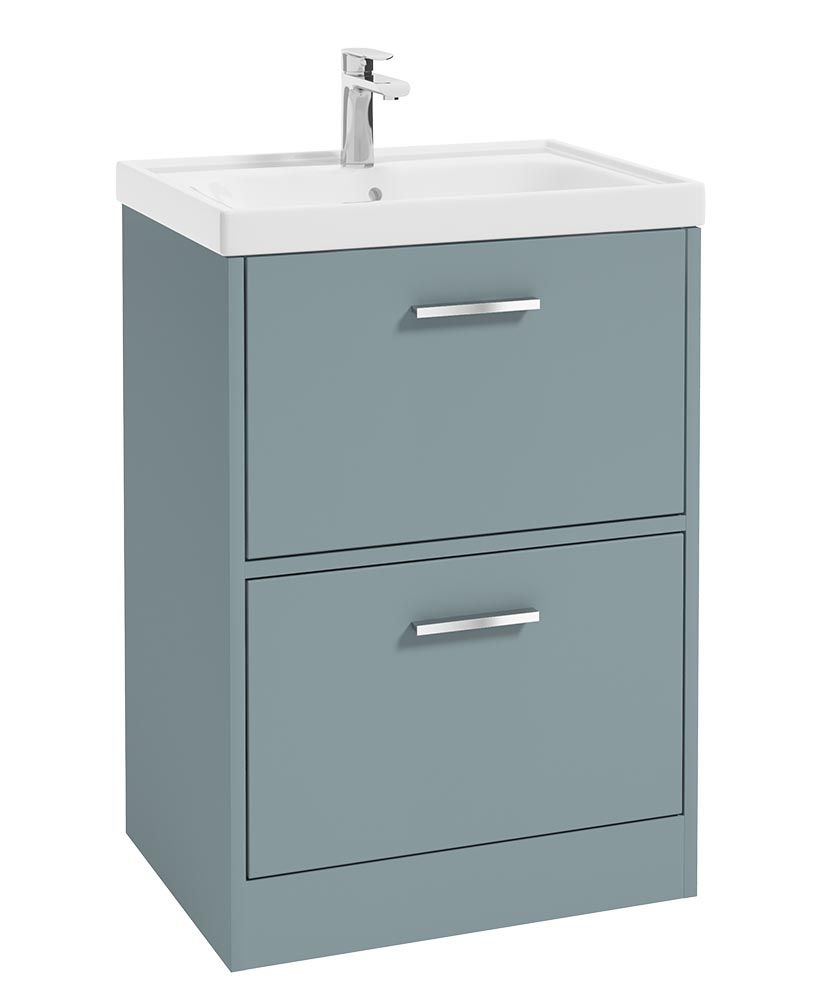 FINLAND Floorstanding 60cm Two Drawer Vanity Unit - Choice of Colour - Choice of Handle