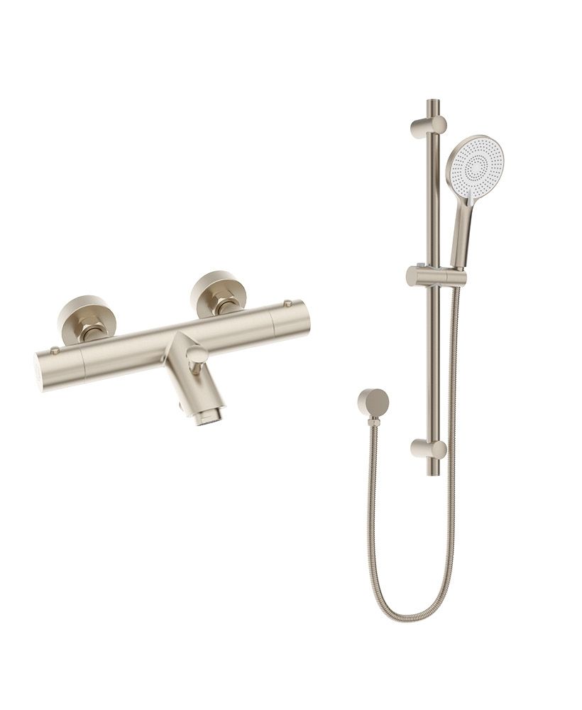 FORM Wall Mounted Thermostatic Bath Shower Mixer & Alita Slide Rail Kit - Choice of Colour