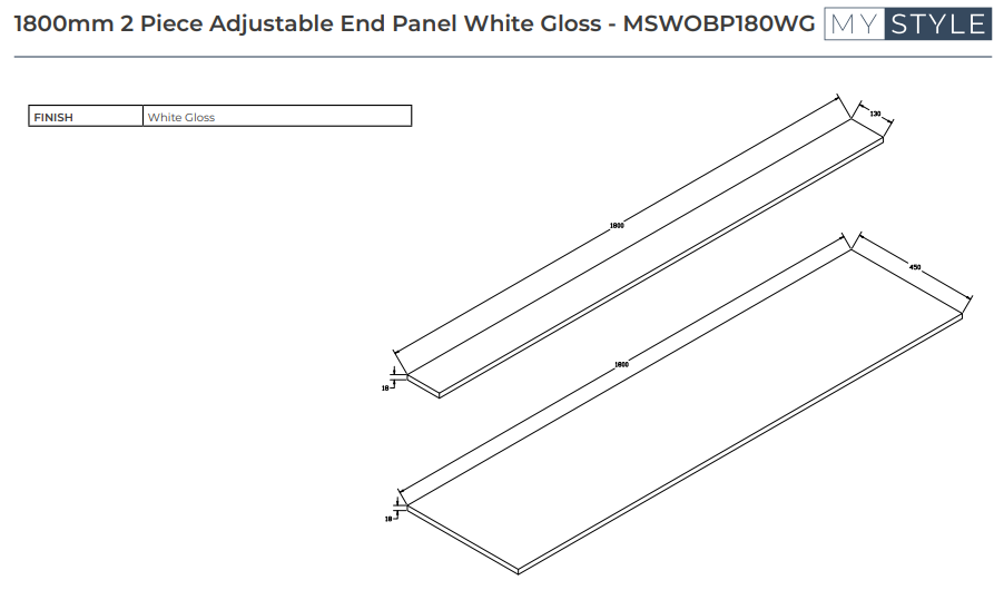 2 Piece Adjustable Wooden Bath Panels - Choice of Size