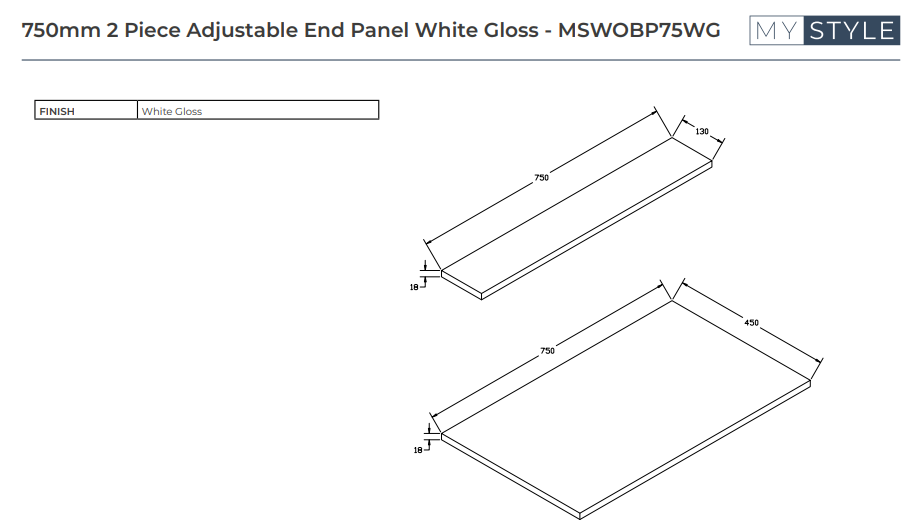 2 Piece Adjustable Wooden Bath Panels - Choice of Size