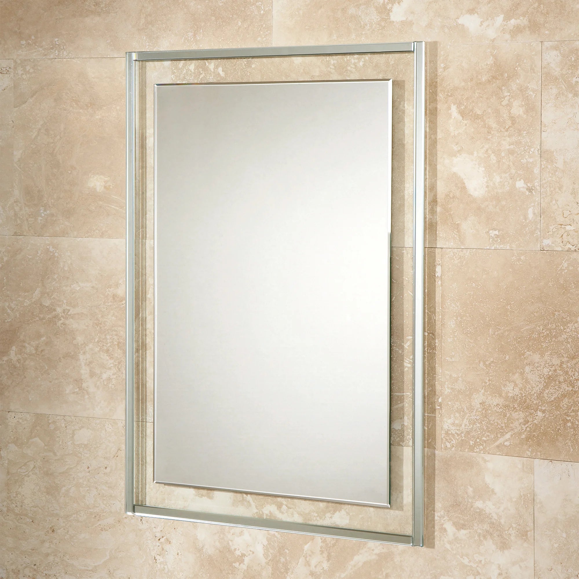 HiB Georgia Glass Mount Bathroom Mirror