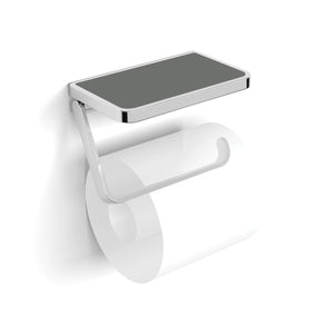 Atto Toilet Roll Holder with Shelf & Anti-Slip Mat