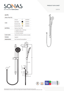 FORM Wall Mounted Thermostatic Bath Shower Mixer & Alita Slide Rail Kit - Choice of Colour