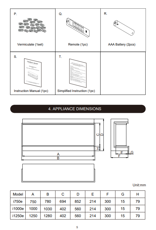 DEEP i-Range Ecoflame™ Electric Fires - Choice of sizes 750MM ,1000MM, 1250MM, 1500MM, 1800MM, 2200MM