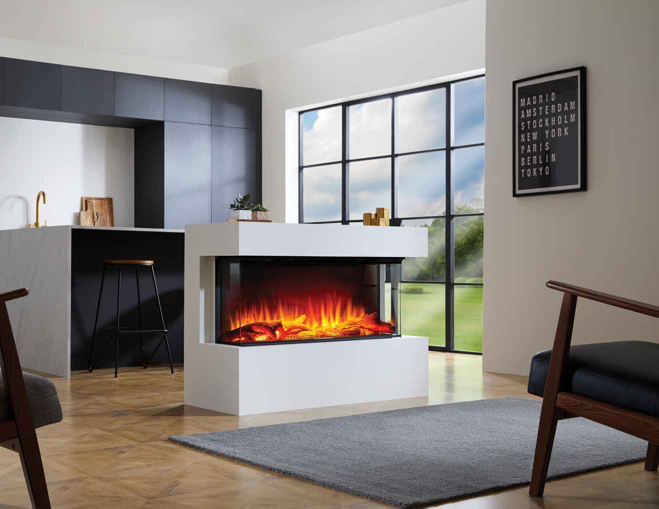 DEEP i-Range Ecoflame™ Electric Fires - Choice of sizes 750MM ,1000MM, 1250MM, 1500MM, 1800MM, 2200MM