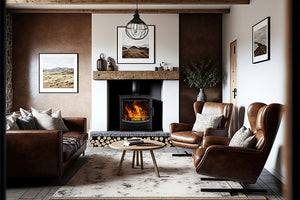 Terra Free Standing Stove wood or M,ulti Fuel with optional Log Store