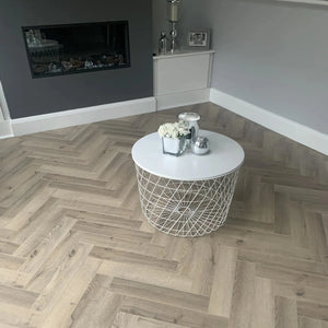 LIGNUM FUSION Greige Oak Herringbone 12mm