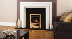 GAS FIRE -Logic HE , Arts, Brass or Chrome Effect, Conventional Flue, Logs, LPG - Sequential Thermostatic Remote Control
