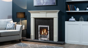 GAS FIRE -Logic HE , Arts, Brass or Chrome Effect, Conventional Flue, Logs, LPG - Sequential Thermostatic Remote Control