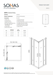 City Plus 900 Corner Entry Shower Door