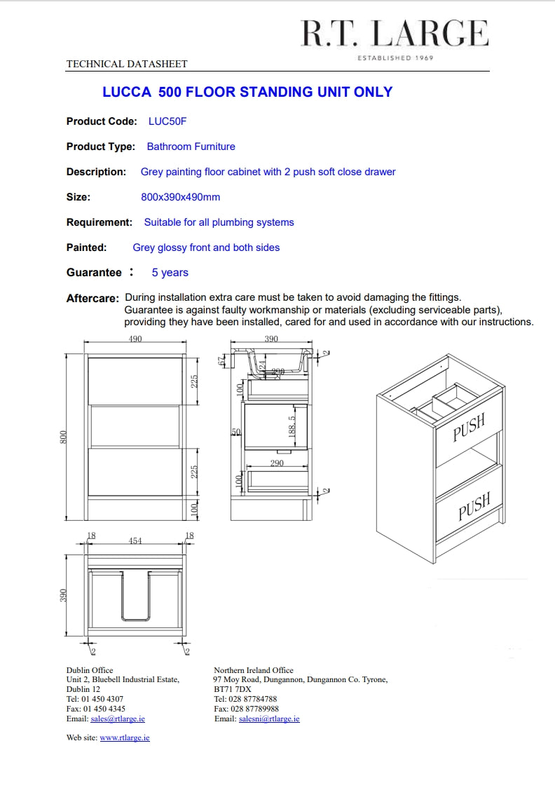 Lucca 500mm Floorstanding Unit