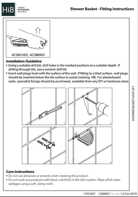 Easy Fit/Lift Corner Shower Basket