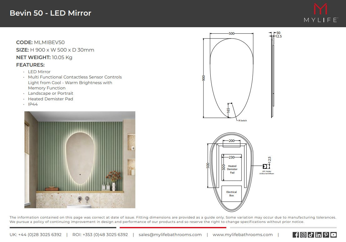 Bevin LED Mirror 500mm