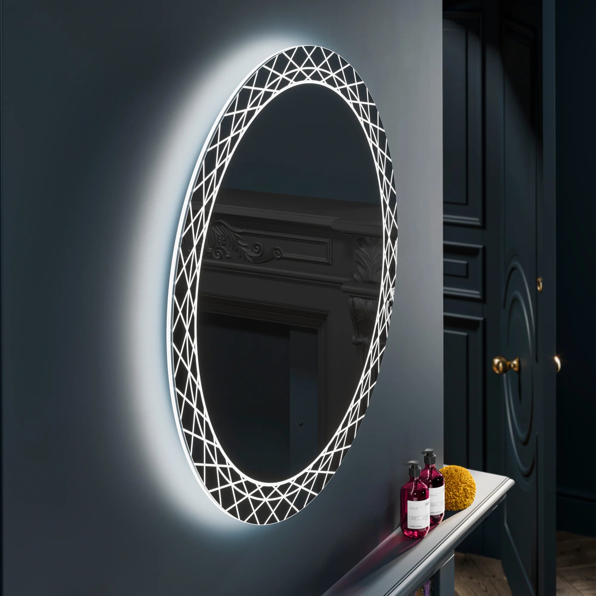 HiB Bellus Round Illuminated Bathroom Mirror