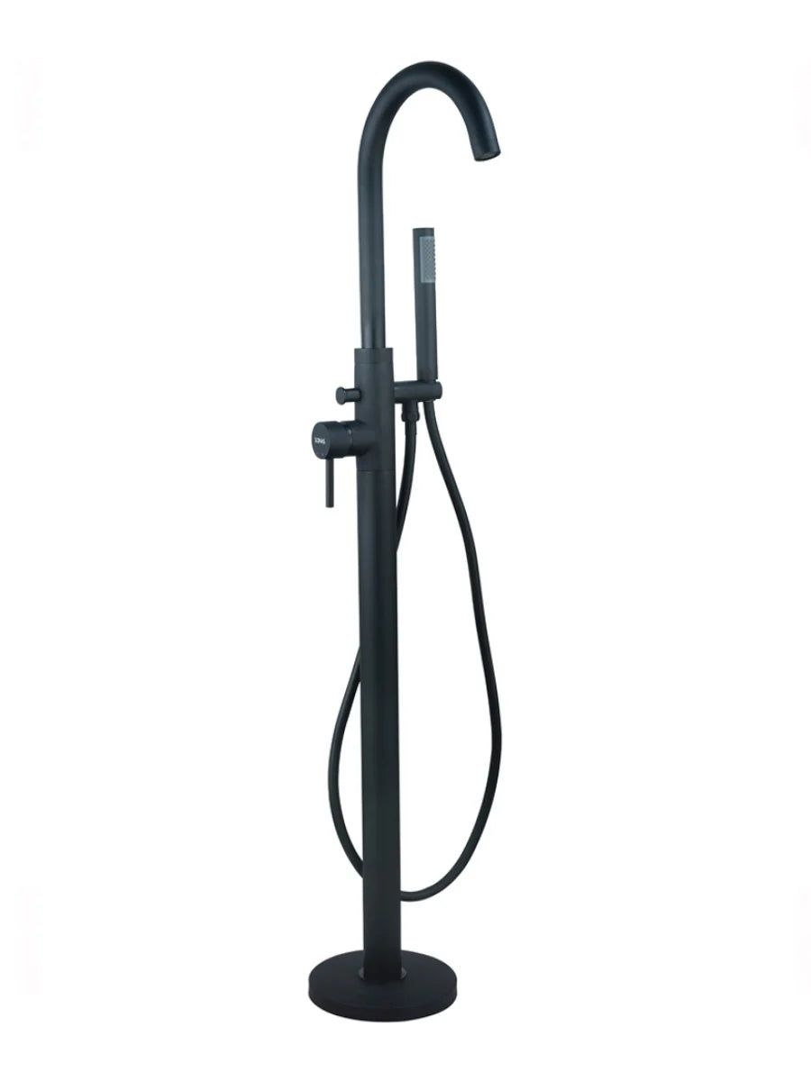 HARROW Black Floor Standing Bath Shower Mixer