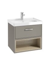 MALMO Wall Hung 60cm Single Drawer Vanity Unit Gloss Basin - Choice of Colour -Choice of Handle