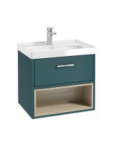MALMO Wall Hung 60cm Single Drawer Vanity Unit Gloss Basin - Choice of Colour -Choice of Handle