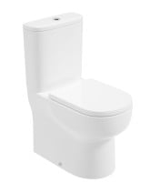 VIA Fully Shrouded Closed Coupled Rimless Pan & Delta Soft Close Seat - Choice of Height - Flush Button Upgrade Available