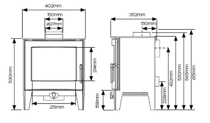 Futura 4 kw Multifuel Stove