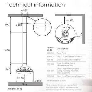 ONYX Orbit Hanging Electric Fire